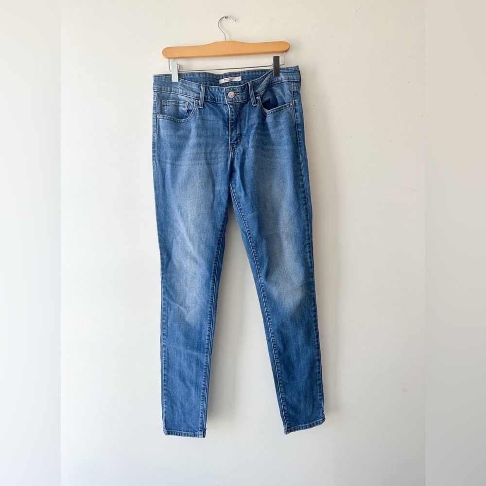 Levi 711 Skinny Denim Jeans - Mid Wash Blue / Size 30 - Picture 1 of 10